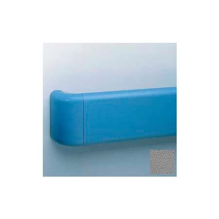 Pawling Vinyl Crash Rail-Type Handrail, Aluminum Retainers, 5-1/2'' High, 12' Long, Gray BR-500-12-5